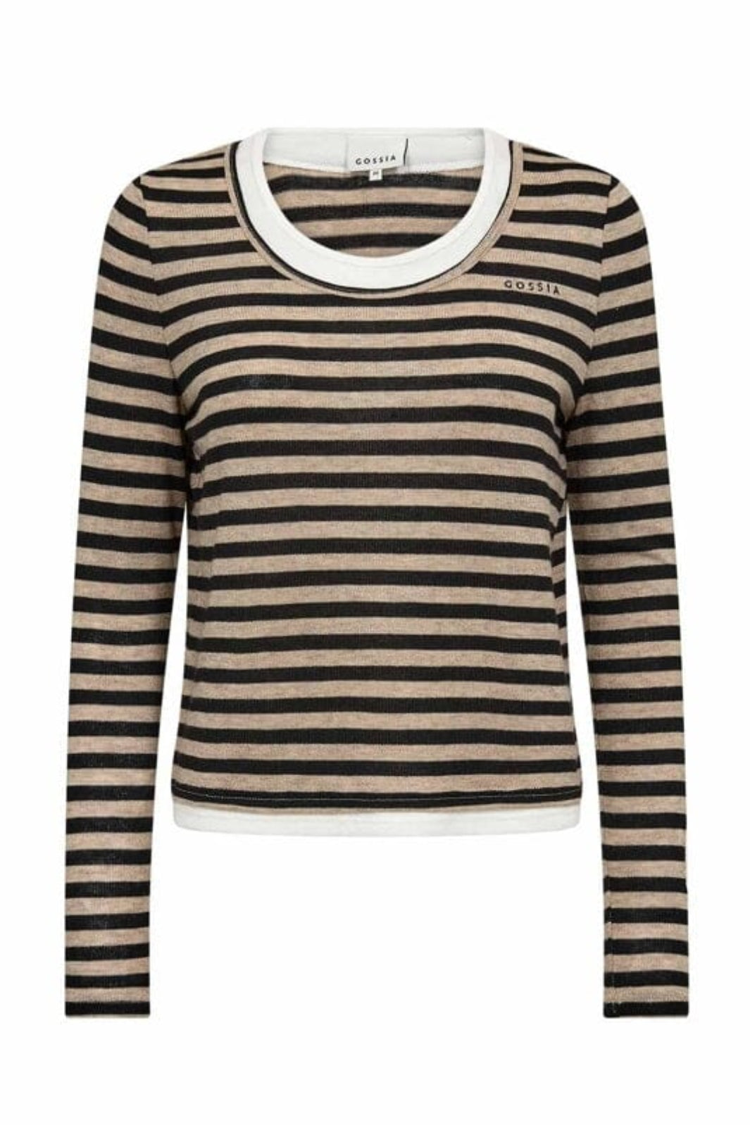 Gossia - Elmago Blouse G3119 - Sand Black Stripes