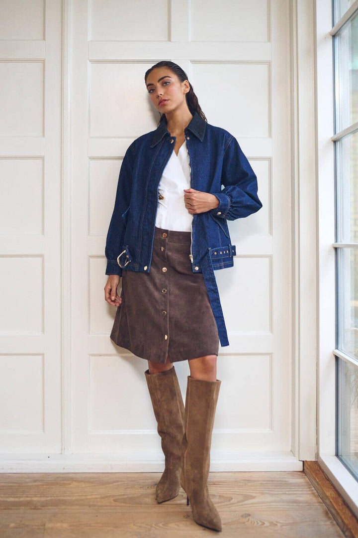 Gossia - Larago Skirt G3067 - Brown Suede Nederdele 