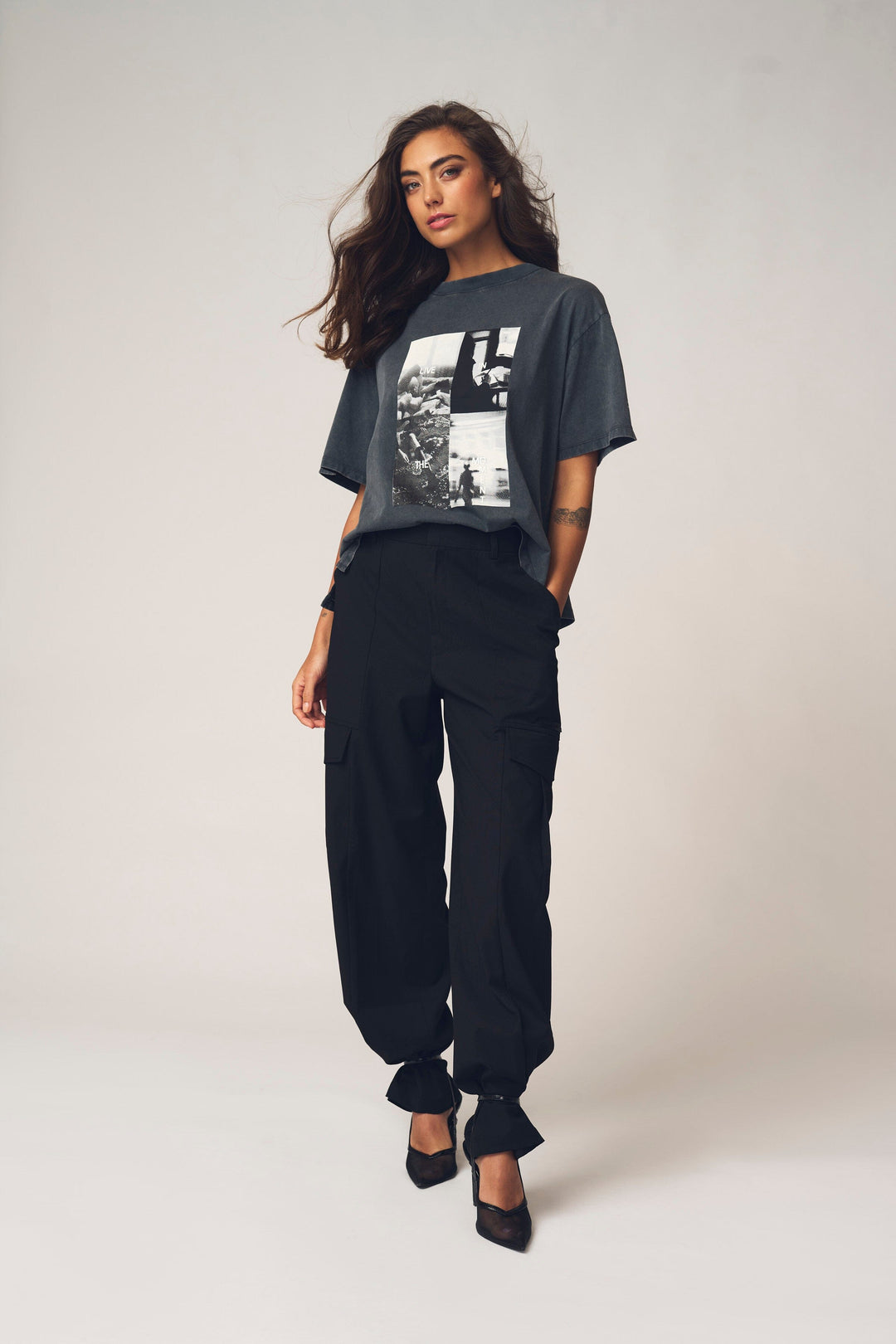 Gossia - Maggiego Tee G3074 - Black Washed T-shirts 