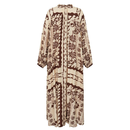 Gossia - Magnygo Dress G3026 - Brown Creme Print Kjoler 