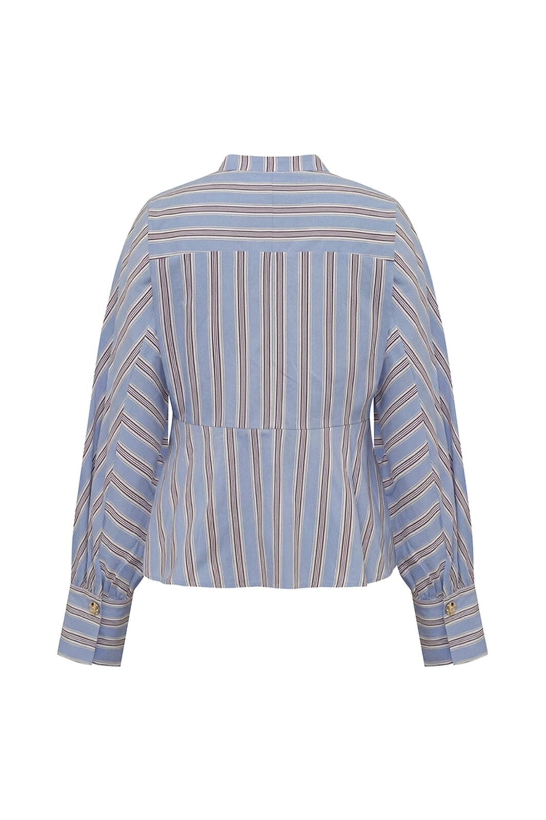 Gossia - Miego Blouse G3238 - Blue / Brown Stripes