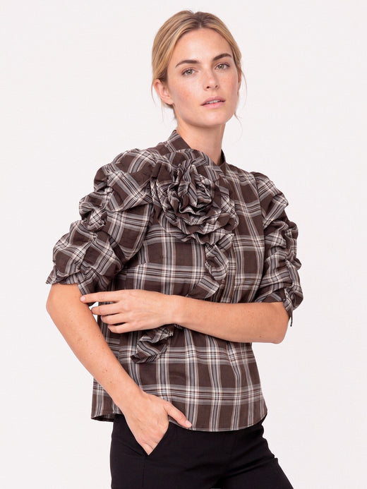 Gossia - Zabinago Blouse G3051 - Brown Checks Bluser 