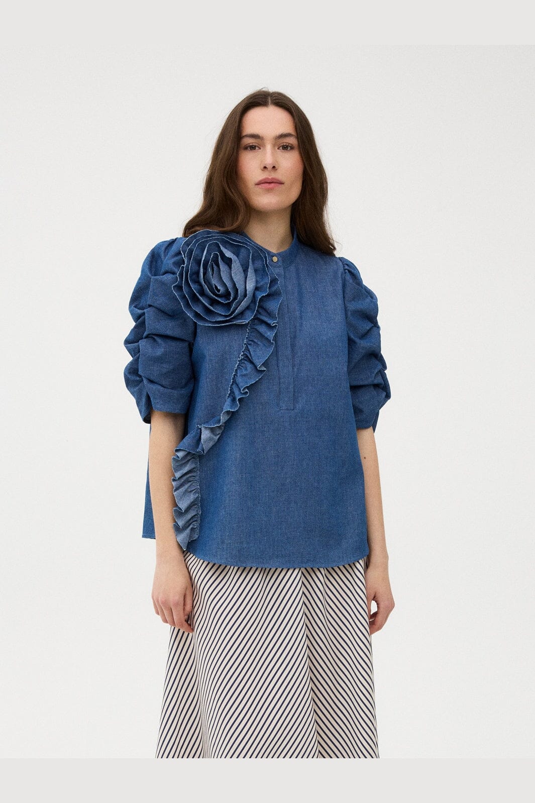 Gossia - Zabinago Ci Blouse G3360 - Denim Chambrey
