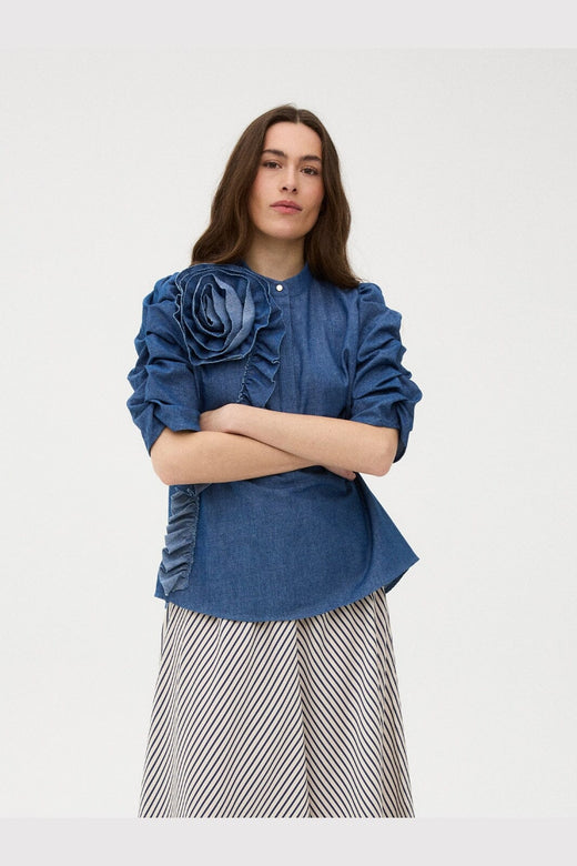 Gossia - Zabinago Ci Blouse G3360 - Denim Chambrey