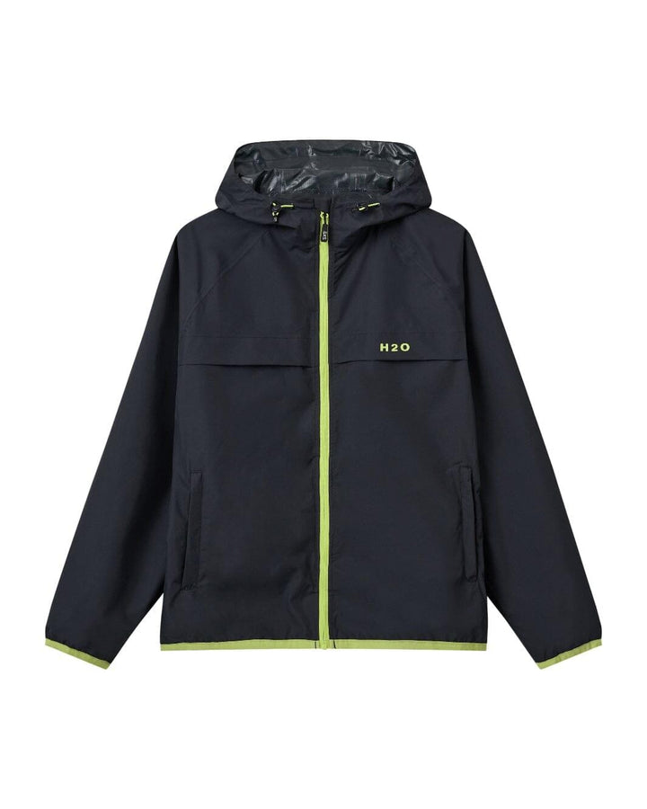 H2O - H2Rømø Festival Lw Rain Jacket Packable 100980-2 - 7021 - Navy/Lime Regntøj 
