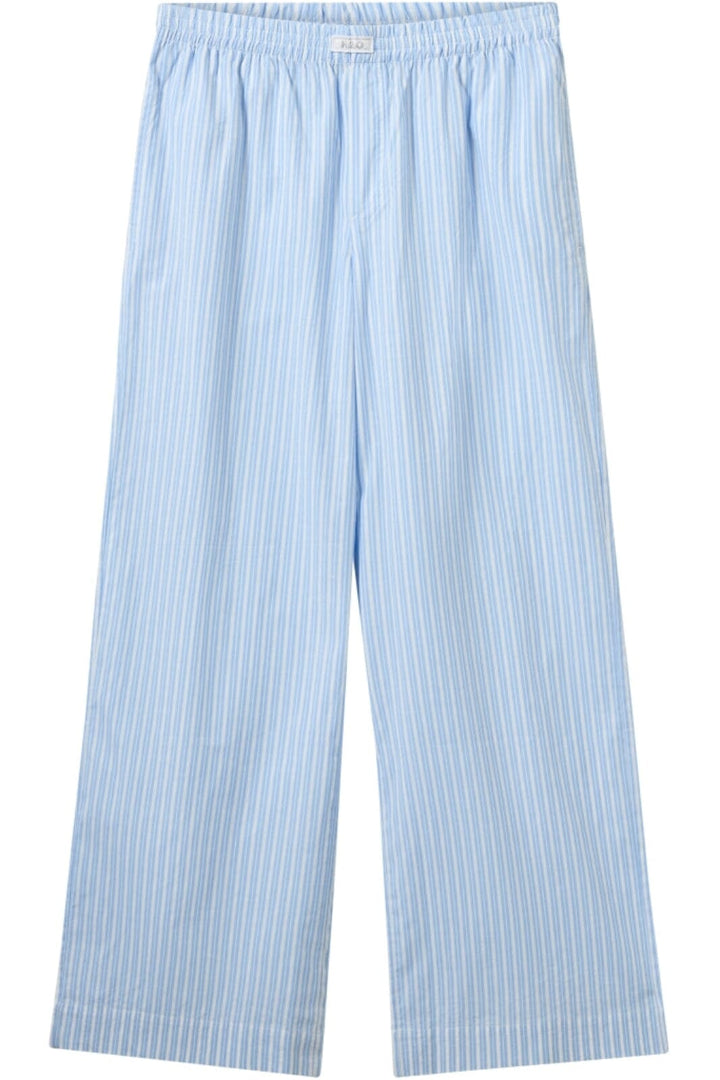 H2O - Rønne Essential Pajamas Pants 100166 - 7092 - Light Blue/White Bukser 