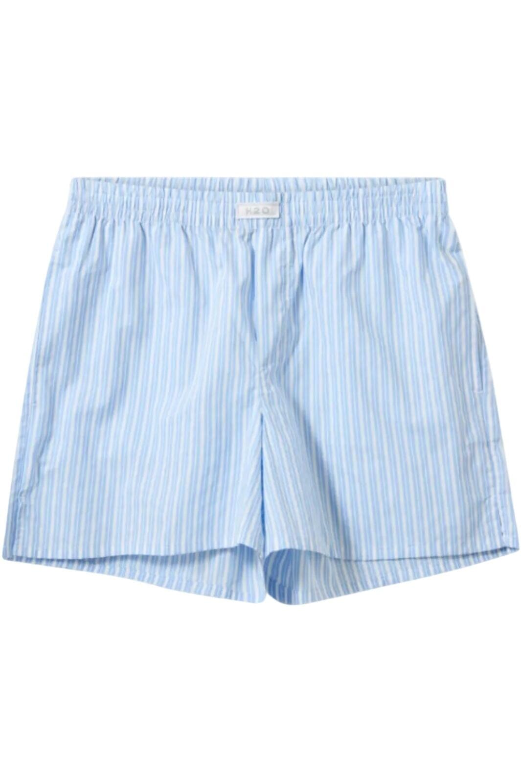 H2O - Rønne Essential Pajamas Shorts 100165 - 7092 - Light Blue/White Shorts 
