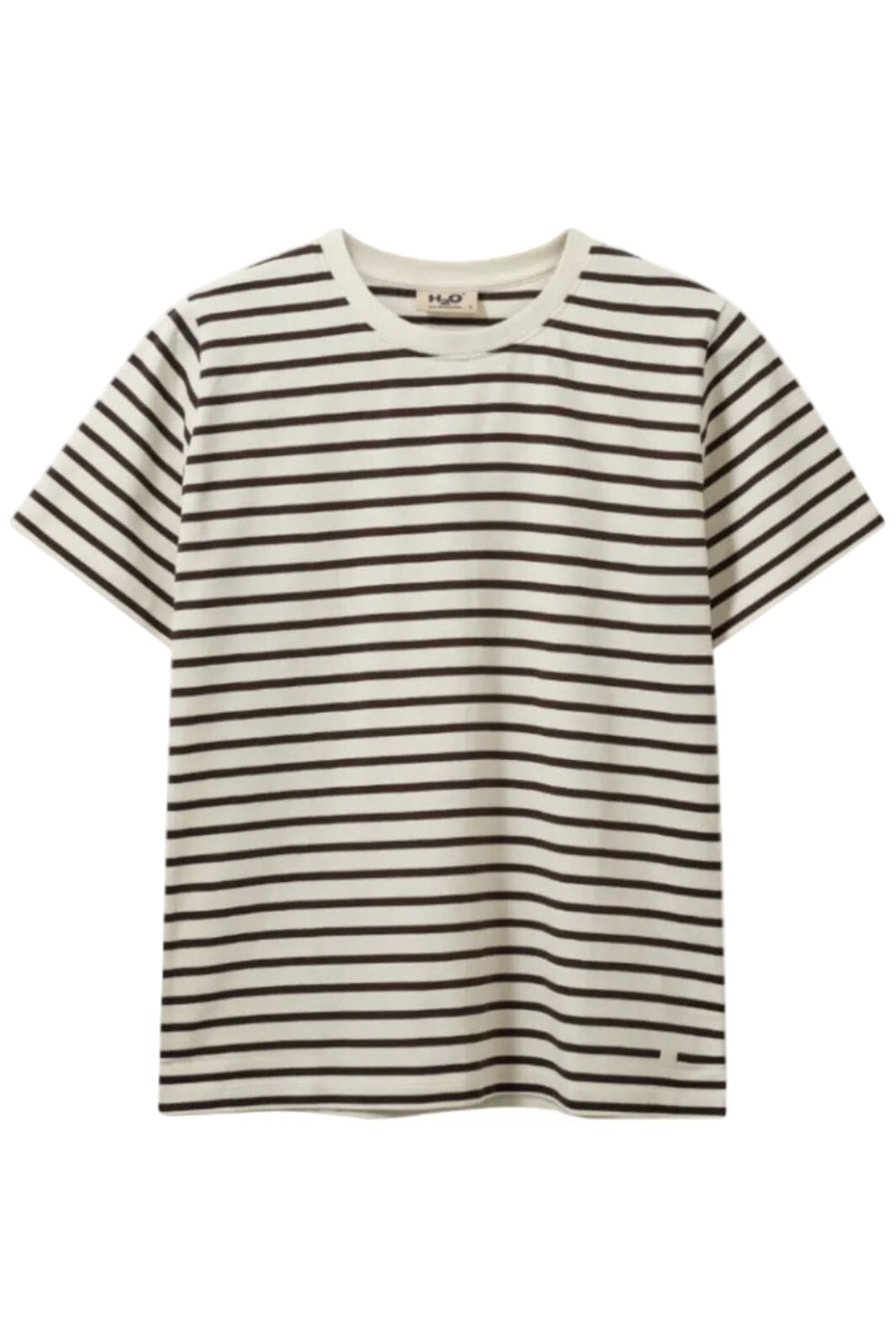 H2O - Skagen Woman Striped Tee 101075 - 7098 - Cream White/Brown T-shirts 