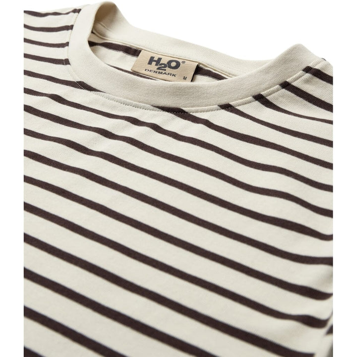 H2O - Skagen Woman Striped Tee 101075 - 7098 - Cream White/Brown T-shirts 