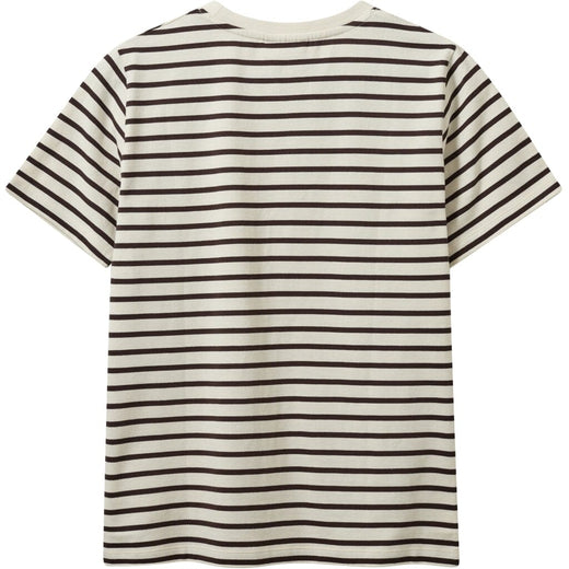 H2O - Skagen Woman Striped Tee 101075 - 7098 - Cream White/Brown T-shirts 
