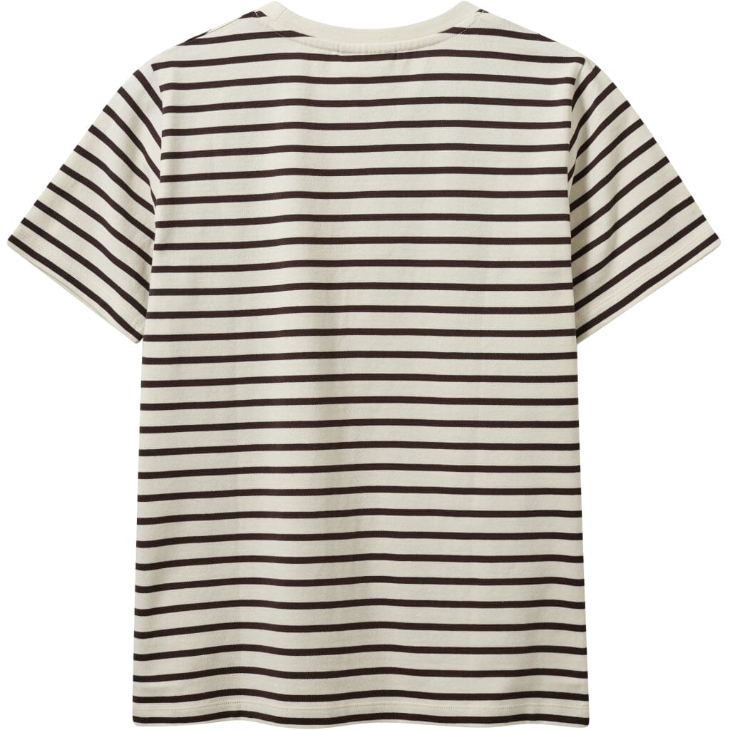 H2O - Skagen Woman Striped Tee 101075 - 7098 - Cream White/Brown T-shirts 