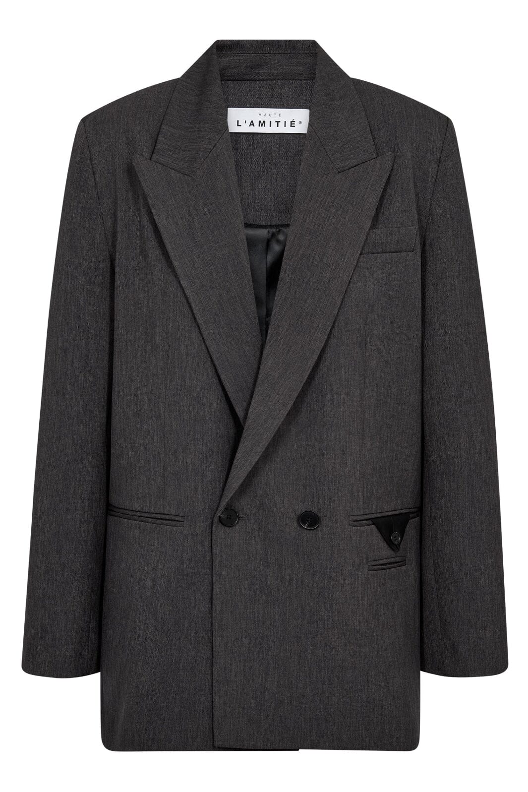 Haute L'Amitié - Amy Oversize Triangle Blazer HL10762 - Grey Melangé Blazere 