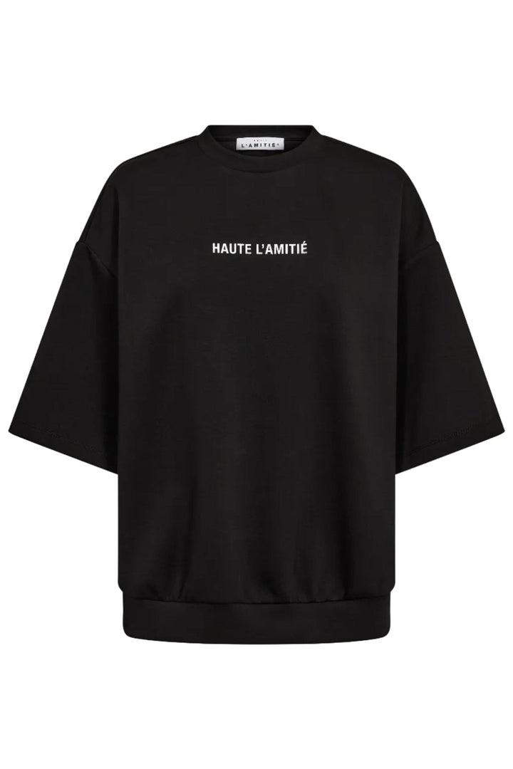 Haute L'Amitié - Back Print Studio Ss Sweat HL10687 - Black Sweatshirts 