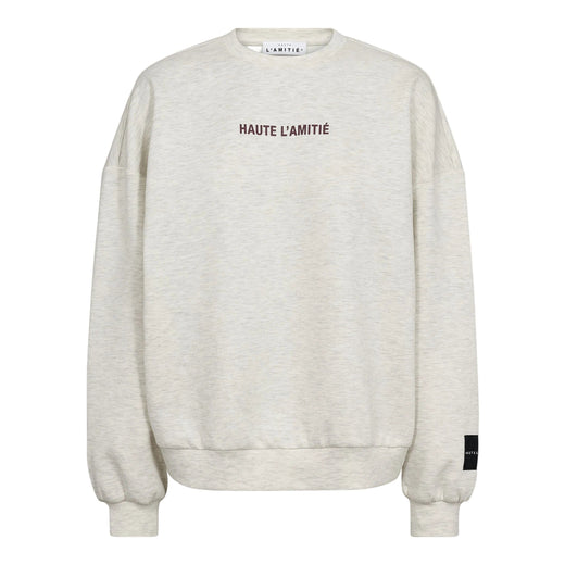 Haute L'Amitié - Back Print Studio Sweat HL10686 - Pearl Melange Sweatshirts 