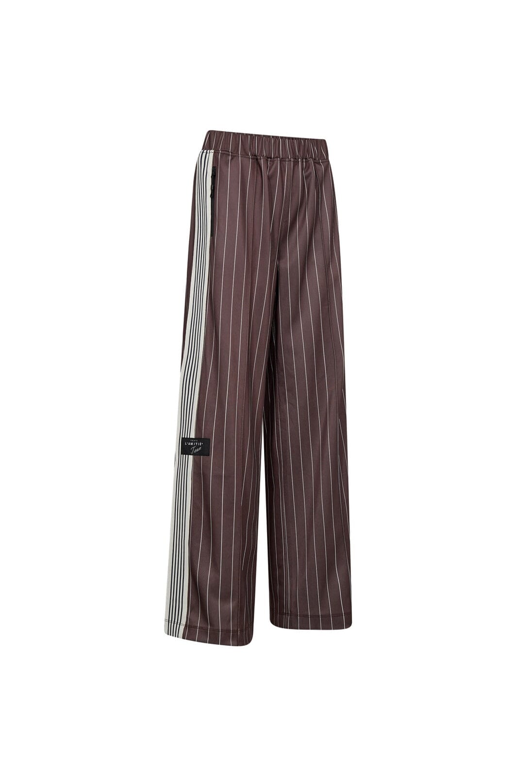 Haute L'Amitié - Baggy Pin Stripe Track Tall Pants HL10578 - Mocca