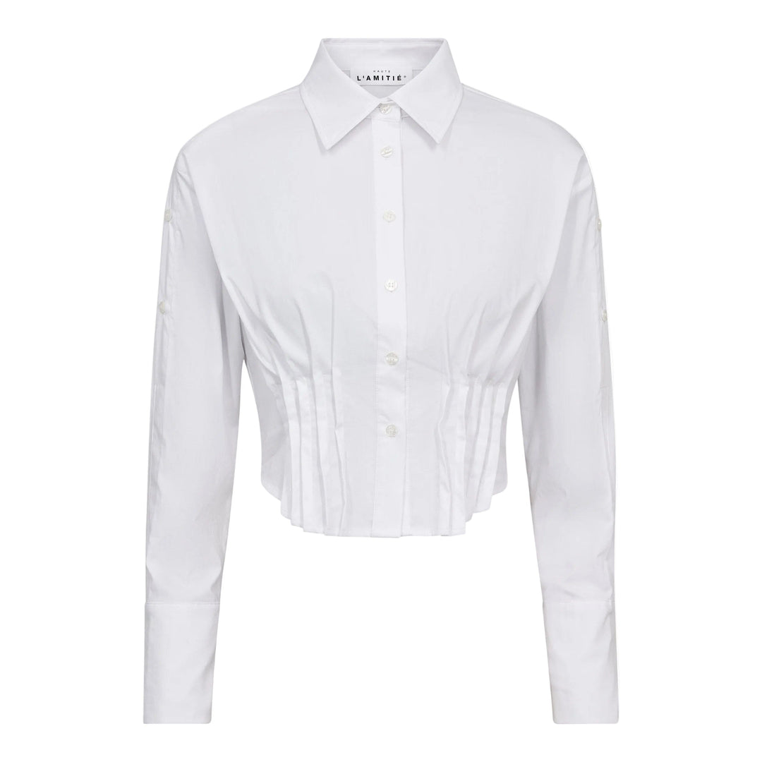 Haute L'Amitié - Bell Pleat Crop Shirt HL10754 - White Skjorter 
