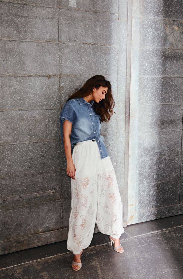 Haute L'Amitié - Bella Lace Harem Pant HL10584 - Off-White Bukser 
