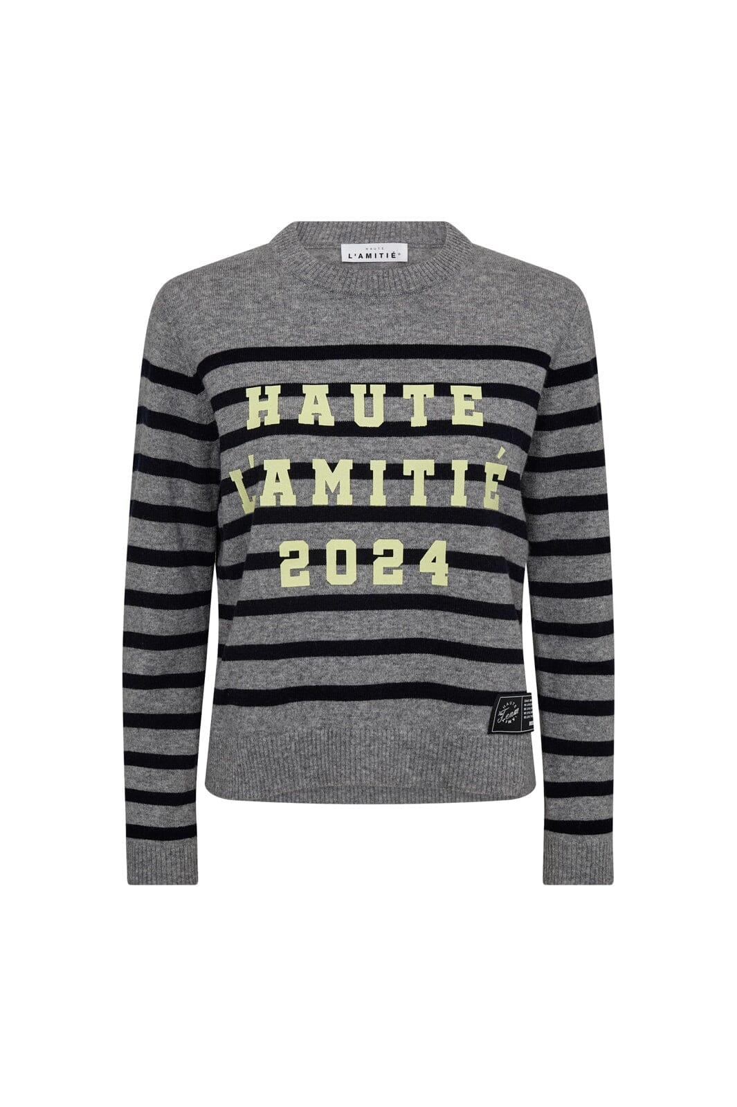 Haute L'Amitié - Cash Ls Stripe Logo Knit HL10261 - Light Grey Melange