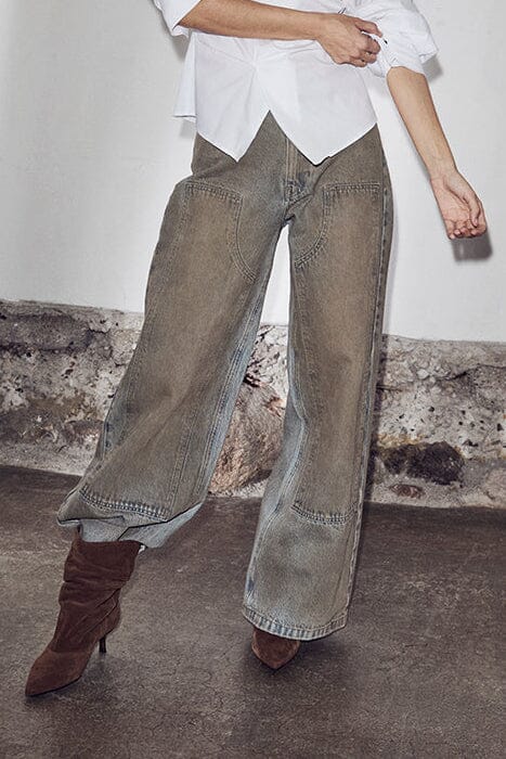 Haute L'Amitié - Celeste Patch Vintage Jeans HL10756 - Vintage Wash Jeans 