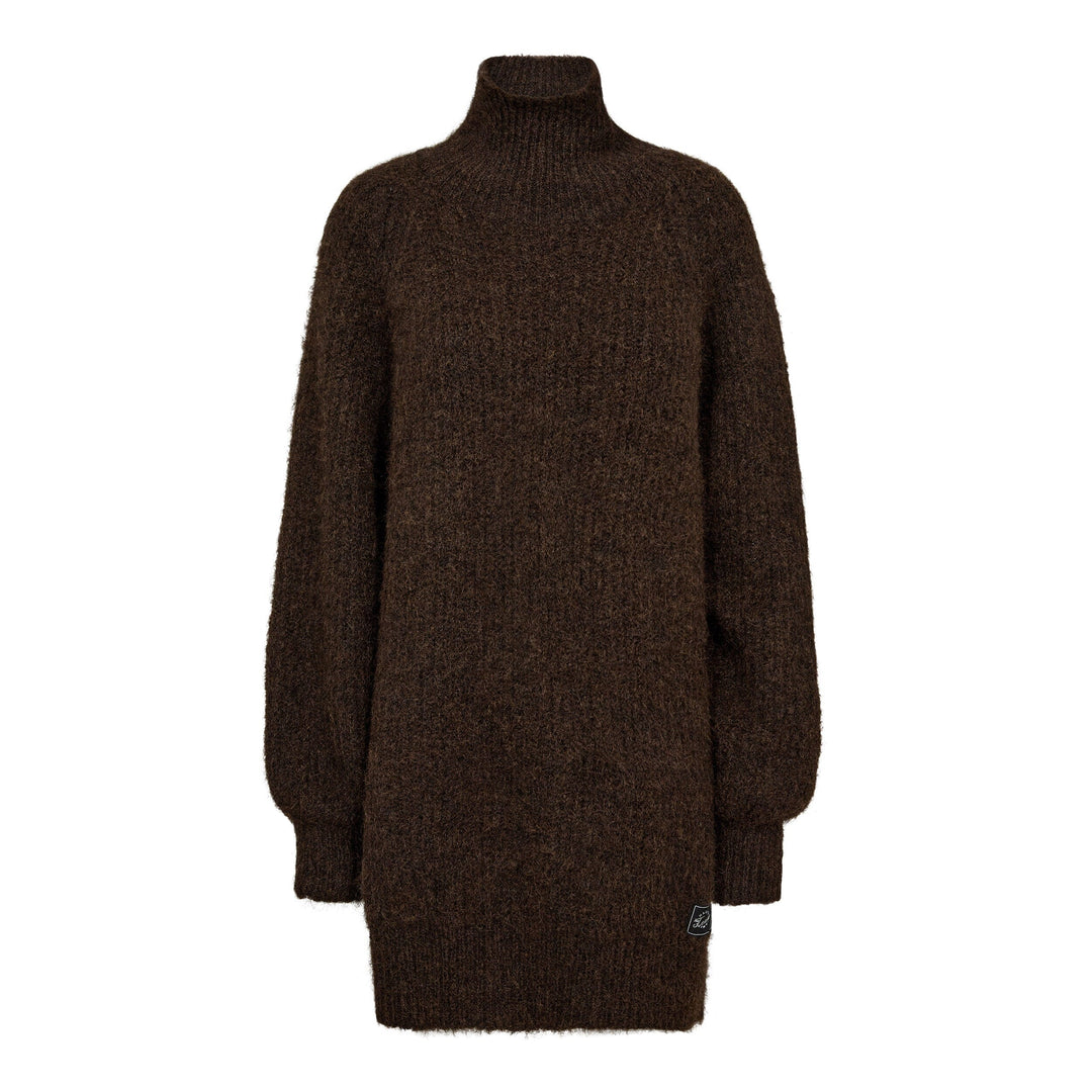 Haute L'Amitié - Darcia Rib Collar Knit HL10662 - Mocca Strikbluser 