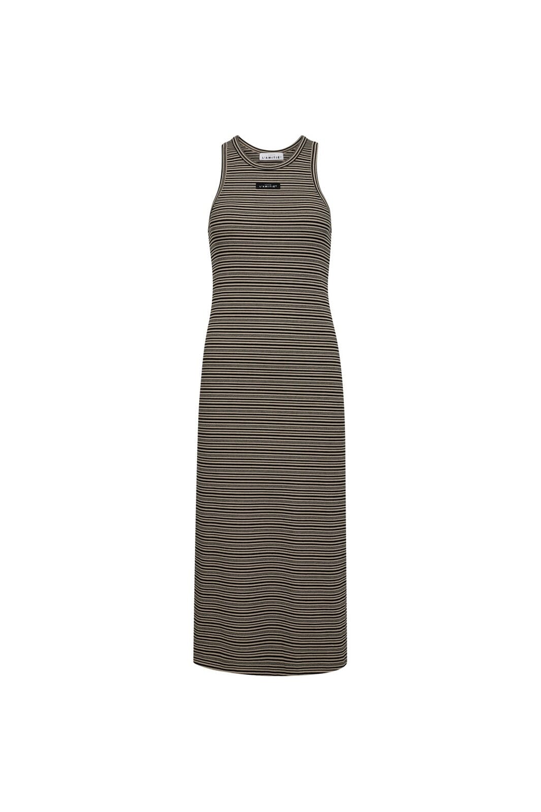 Haute L'Amitié - Dessert Rib Stripe Dress HL10136 - Walnut
