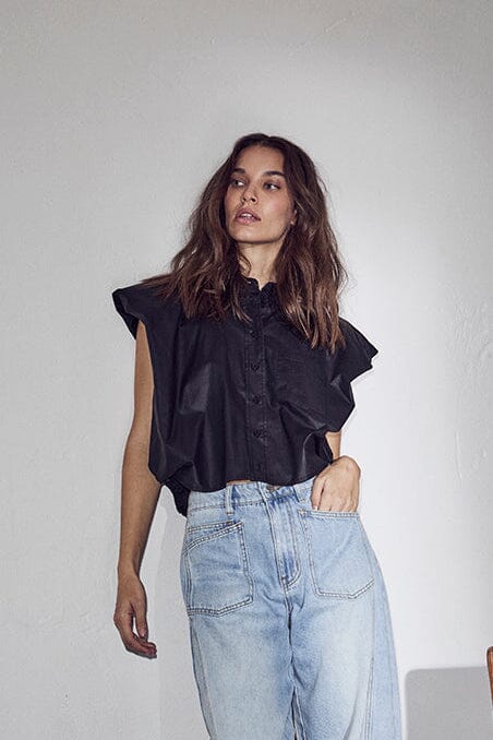 Haute L'Amitié - Dinnie Ns Coated Shirt HL10668 - Black Skjorter 