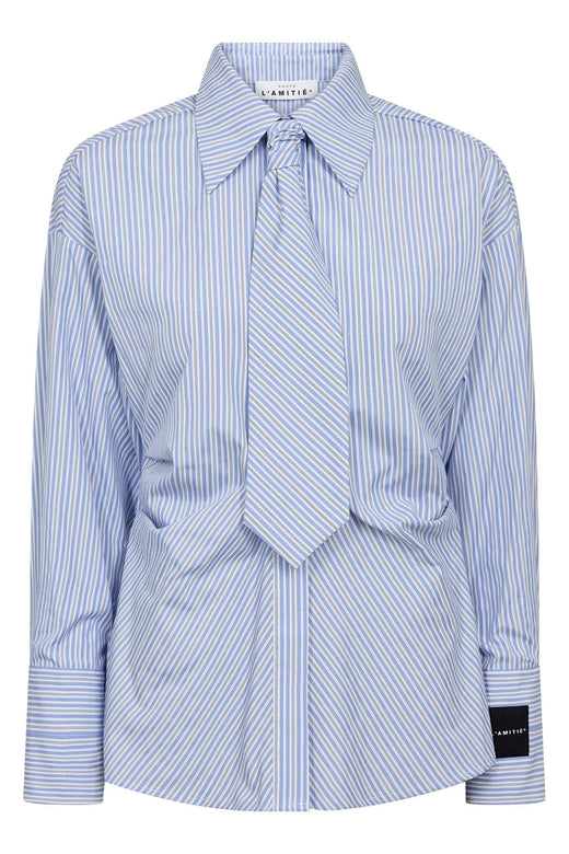 Haute L'Amitié - Emma Tie Stripe Shirt HL10667 - Pale Blue Skjorter 