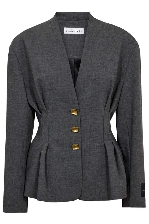 Haute L'Amitié - Enna Waist Pleat Blazer HL10669 - Antracit Blazere 