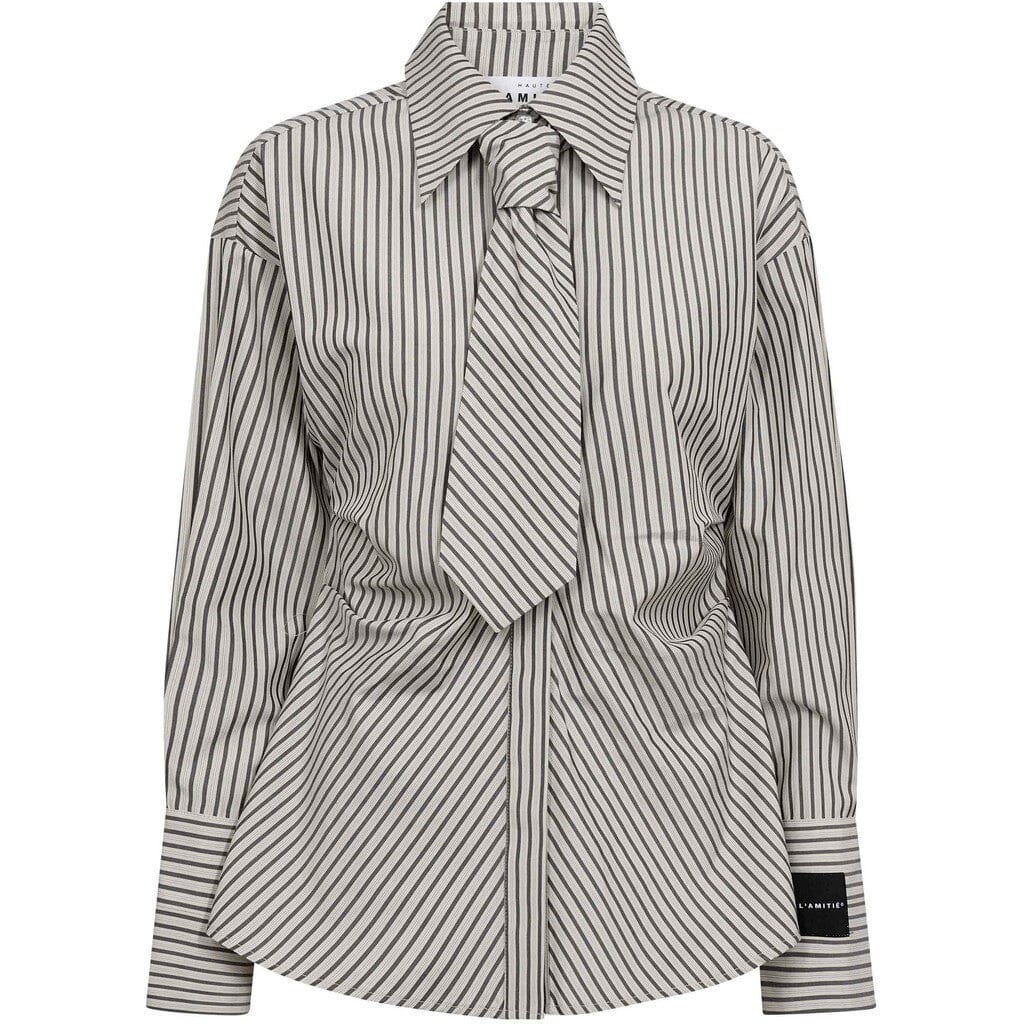 Haute L'Amitié - Gemma Tie Stripe Shirt HL10817 - Beige Skjorter 