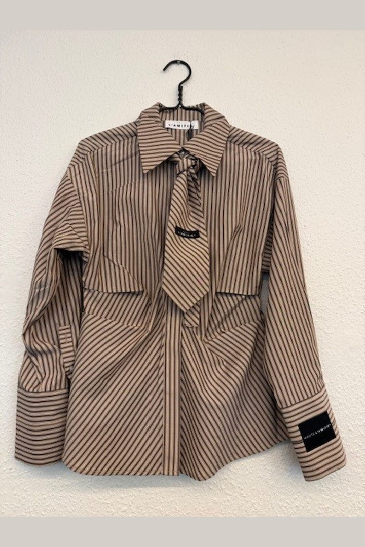 Haute L'Amitié - Gemma Tie Stripe Shirt HL10817 - Dessert