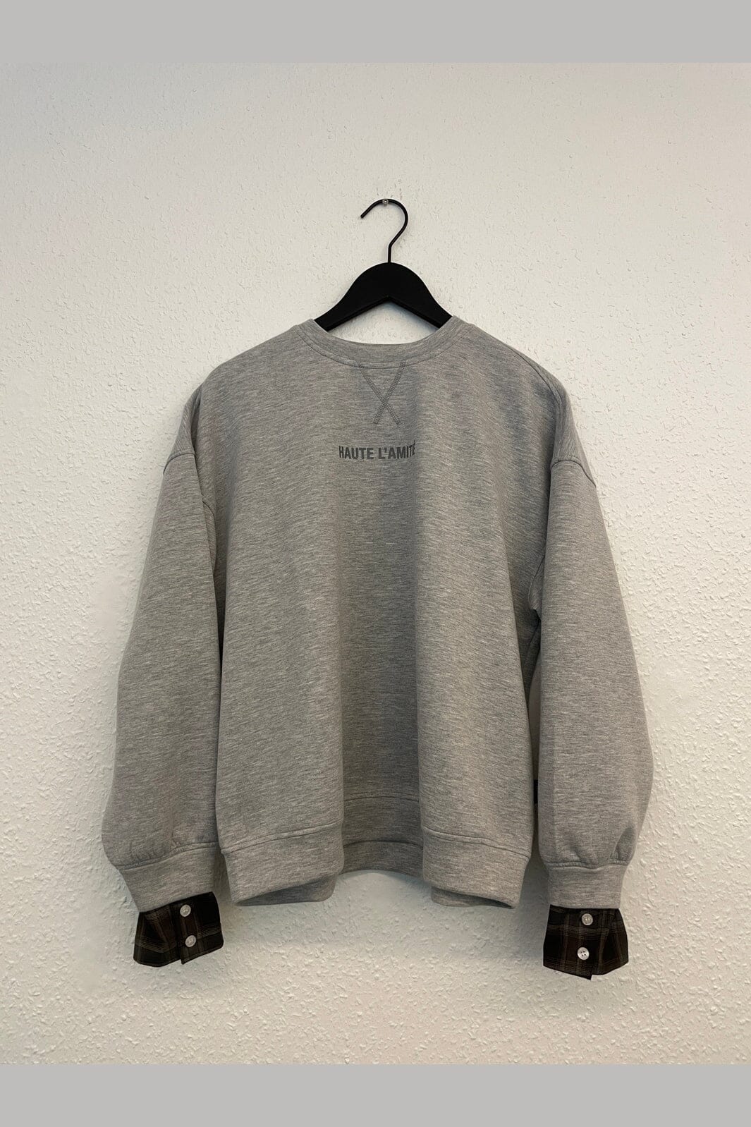 Haute L'Amitié - Maxi Crop Shirt Cuff Sweat HL11155 - Grey Melangé