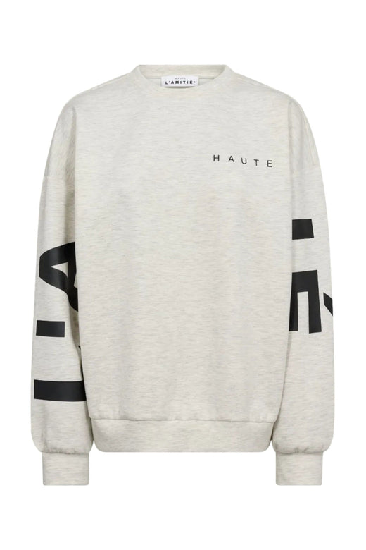 Haute L'Amitié - Maxi Split Logo Sweat HL10413 - Pearl Melange Sweatshirts 