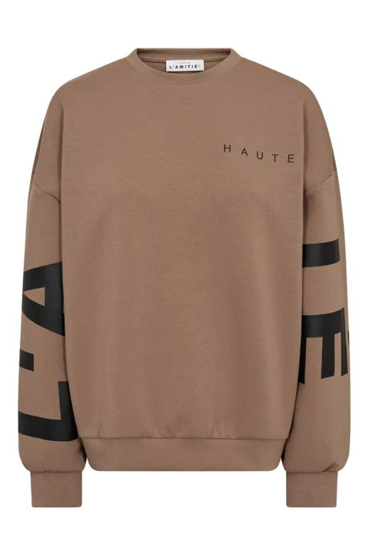 Haute L'Amitié - Maxi Split Logo Sweat HL10413 - Walnut Sweatshirts 