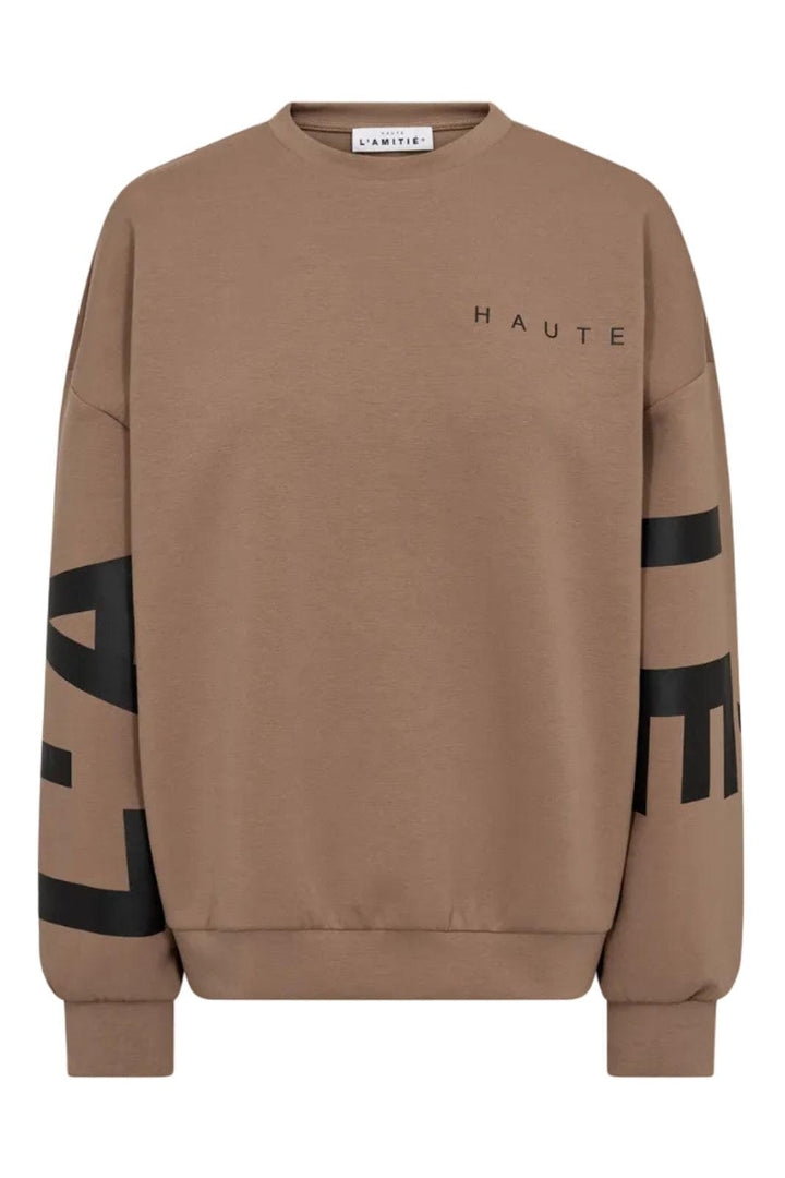 Haute L'Amitié - Maxi Split Logo Sweat HL10413 - Walnut Sweatshirts 