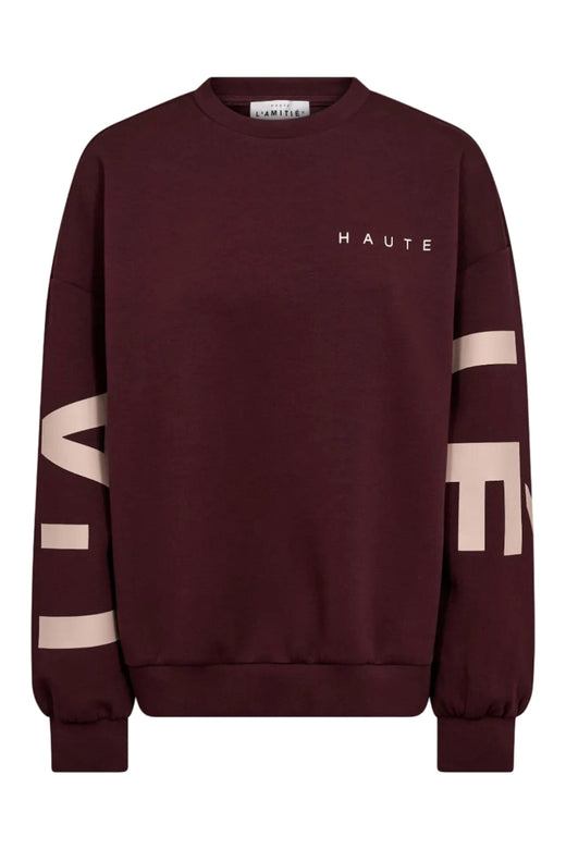 Haute L'Amitié - Maxi Split Logo Sweat HL10413 - Wine Sweatshirts 