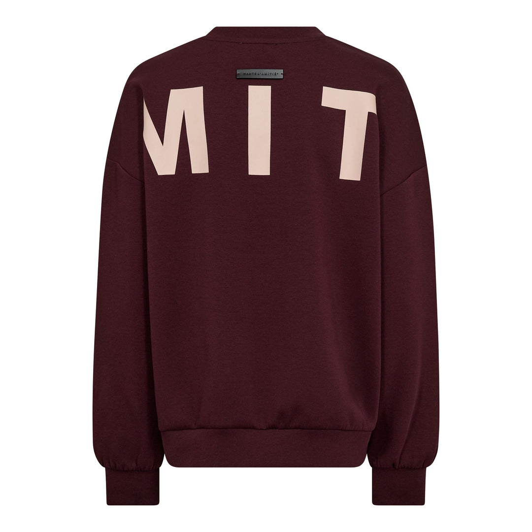 Haute L'Amitié - Maxi Split Logo Sweat HL10413 - Wine Sweatshirts 