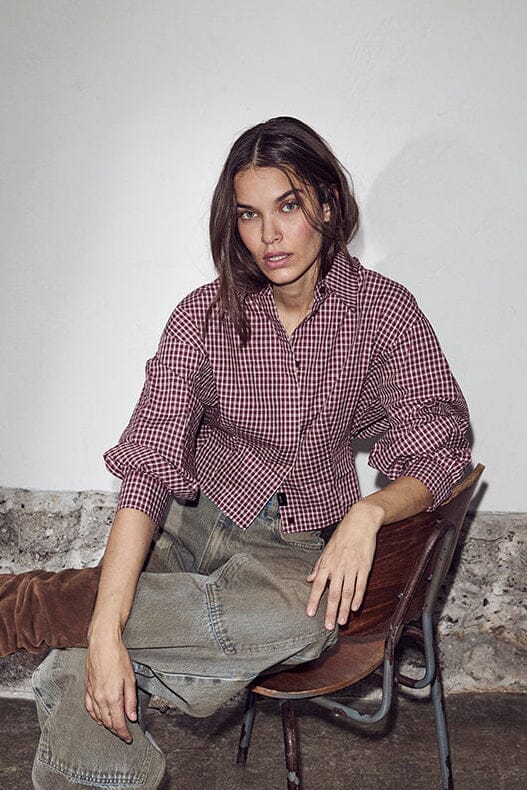 Haute L'Amitié - Musa Check Smock Shirt HL10753 - Wine Skjorter 
