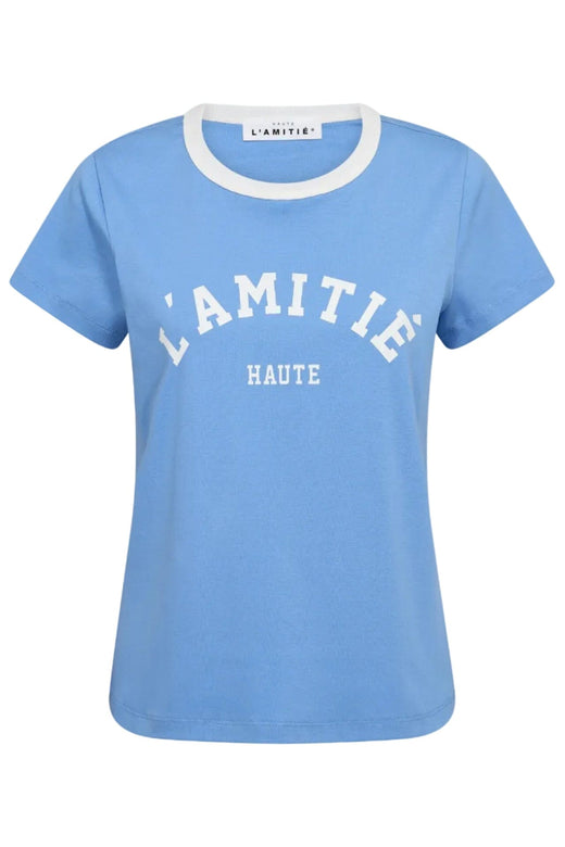 Haute L'Amitié - Neckline Logo Tee HL10006 - New Blue/ White Print T-shirts 