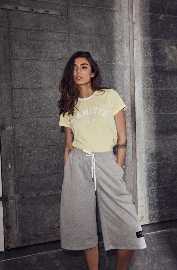 Haute L'Amitié - Neckline Logo Tee HL10006 - Pale Yellow T-shirts 