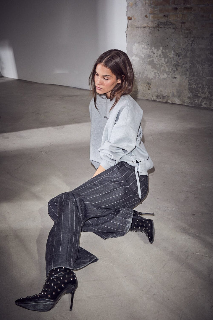 Haute L'Amitié - New Studio Tie Sweat HL10714 - Grey Melangé Sweatshirts 