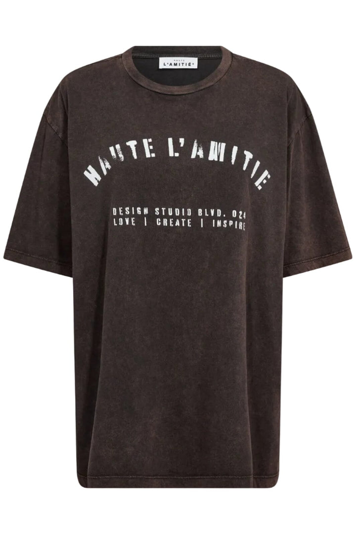 Haute L'Amitié - Noma Acid Curve Studio Tee HL10607 - Mocca Acid Wash T-shirts 