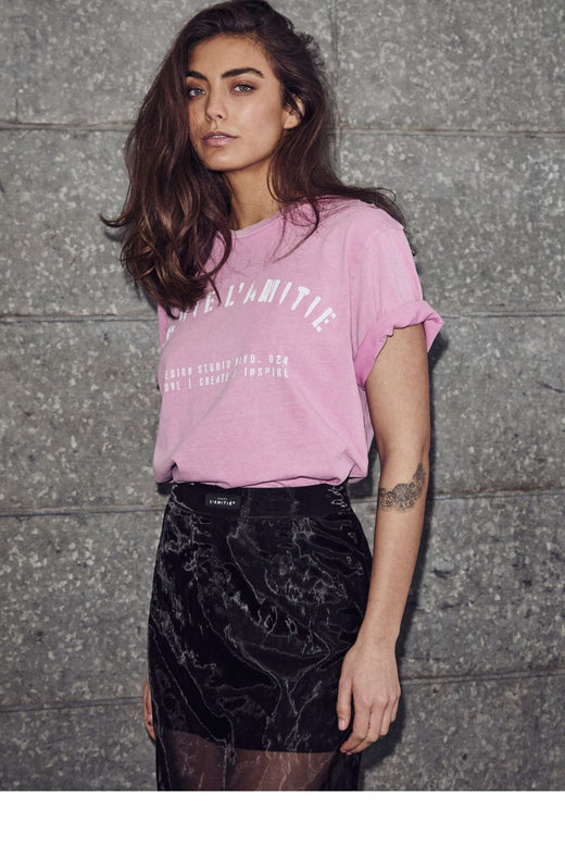 Haute L'Amitié - Noma Acid Curve Studio Tee HL10607 - Pink Acid Wash T-shirts 