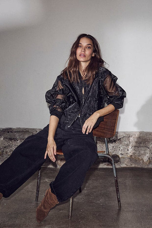 Haute L'Amitié - Organza Bomber HL10660 - Black Jakker 