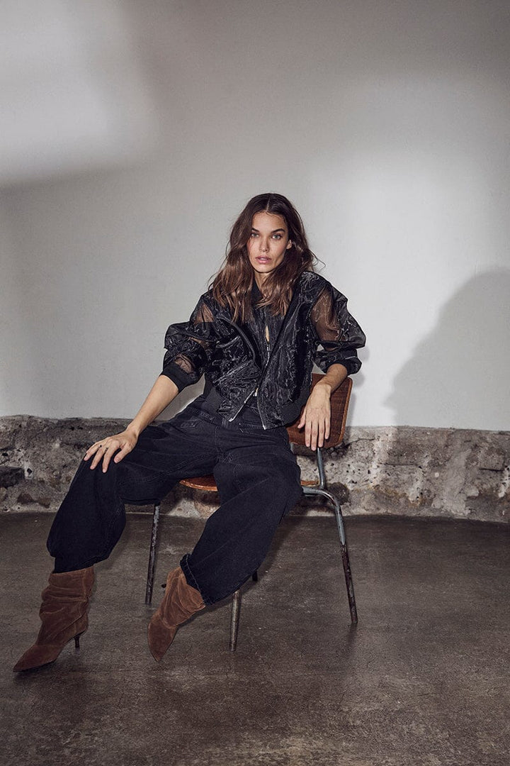 Haute L'Amitié - Organza Bomber HL10660 - Black Jakker 