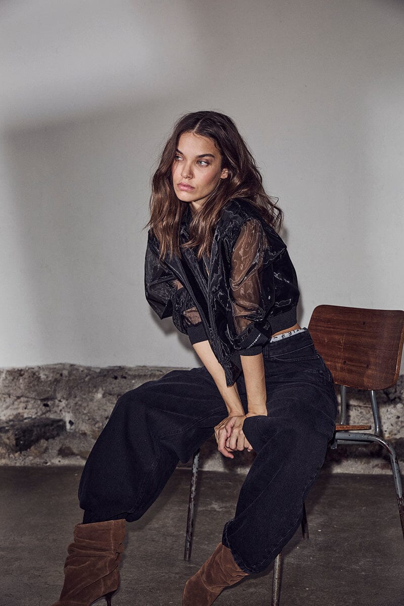 Haute L'Amitié - Organza Bomber HL10660 - Black Jakker 