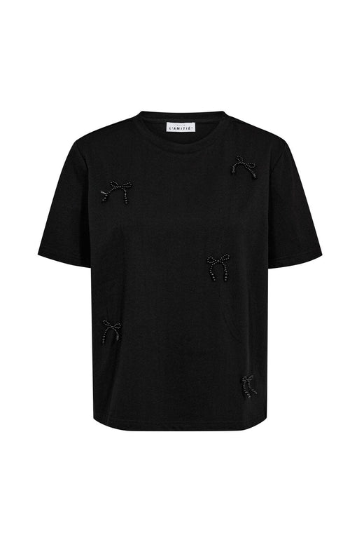 Haute L'Amitié - Pearl Bow Tee HL10027 - Black