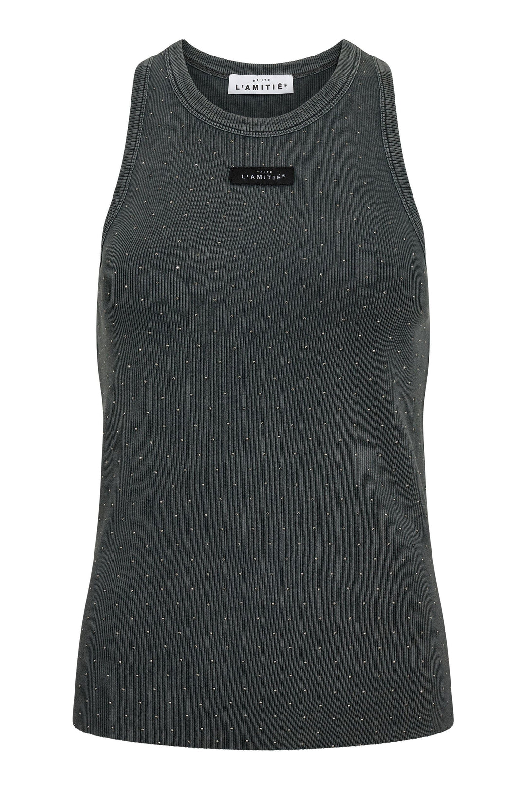 Haute L'Amitié - Rib Badge Acid Stone Tank HL10708 - Black Acid Wash Toppe 