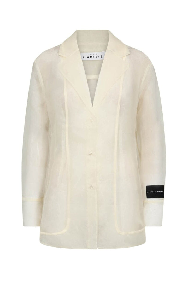 Haute L'Amitié - Ring Organza Blazer Shirt HL10632 - Pale Yellow