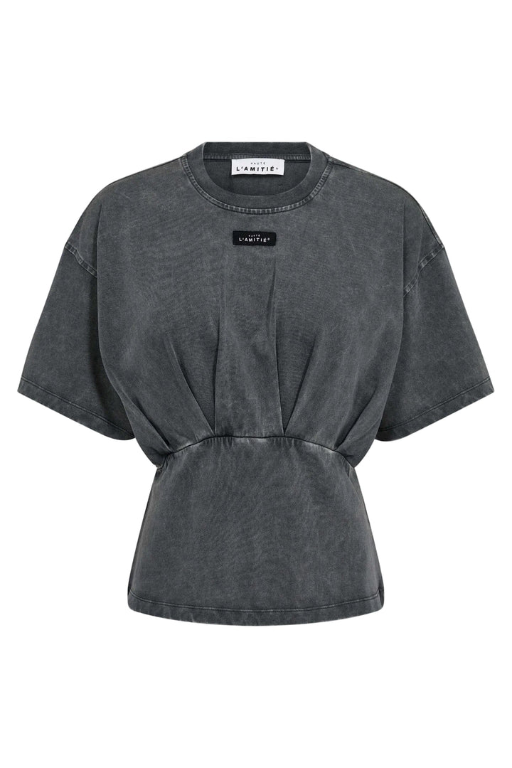 Haute L'Amitié - Romie Acid Pleat Tee HL10693 - Black Acid Wash T-shirts 