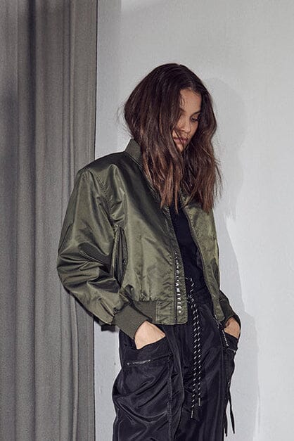 Haute L'Amitié - Sally Crop Bomber HL10659 - Army Jakker 